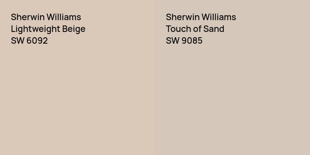 Sherwin Williams Lightweight Beige vs. Sherwin Williams Touch of Sand