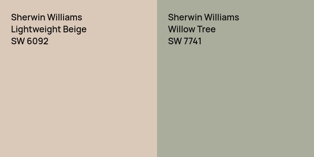 Sherwin Williams Lightweight Beige vs. Sherwin Williams Willow Tree