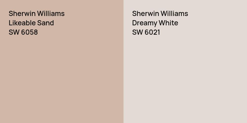 Sherwin Williams Likeable Sand vs. Sherwin Williams Dreamy White