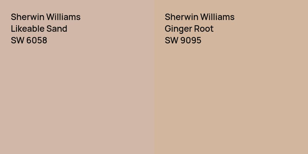 Sherwin Williams Likeable Sand vs. Sherwin Williams Ginger Root