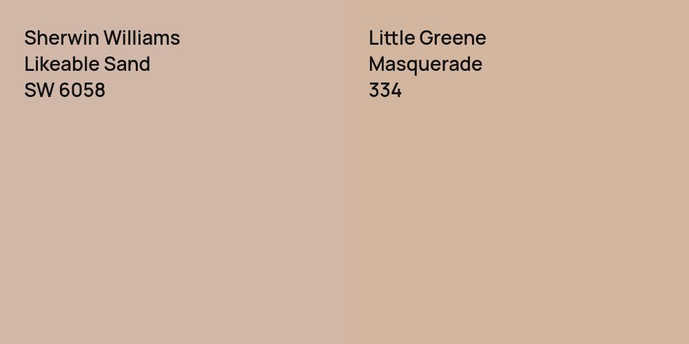 Sherwin Williams Likeable Sand vs. Little Greene Masquerade