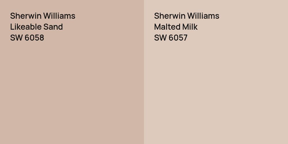 Sherwin Williams Likeable Sand vs. Sherwin Williams Malted Milk