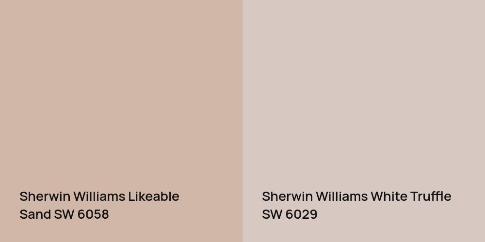 Sherwin Williams Likeable Sand vs. Sherwin Williams White Truffle