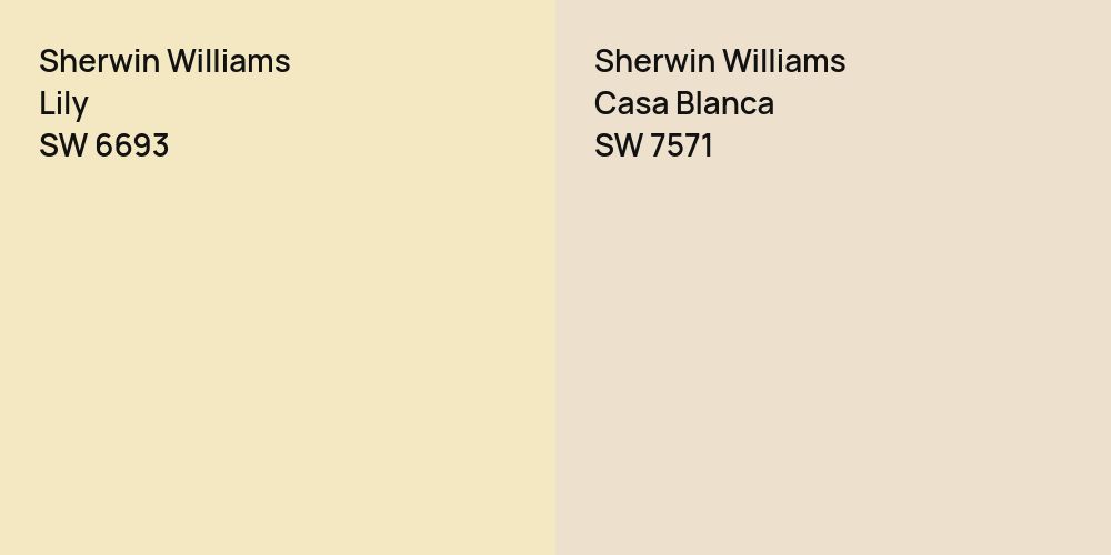 Sherwin Williams Lily vs. Sherwin Williams Casa Blanca