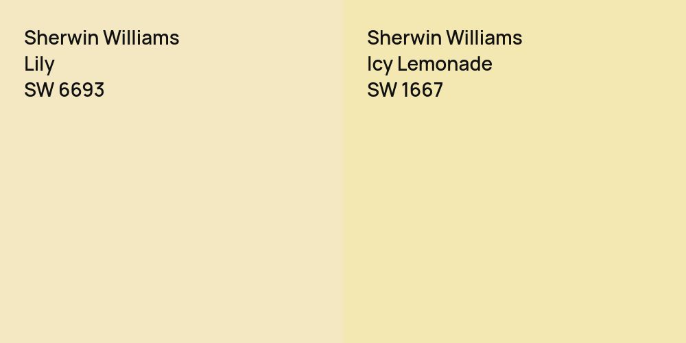 Sherwin Williams Lily vs. Sherwin Williams Icy Lemonade