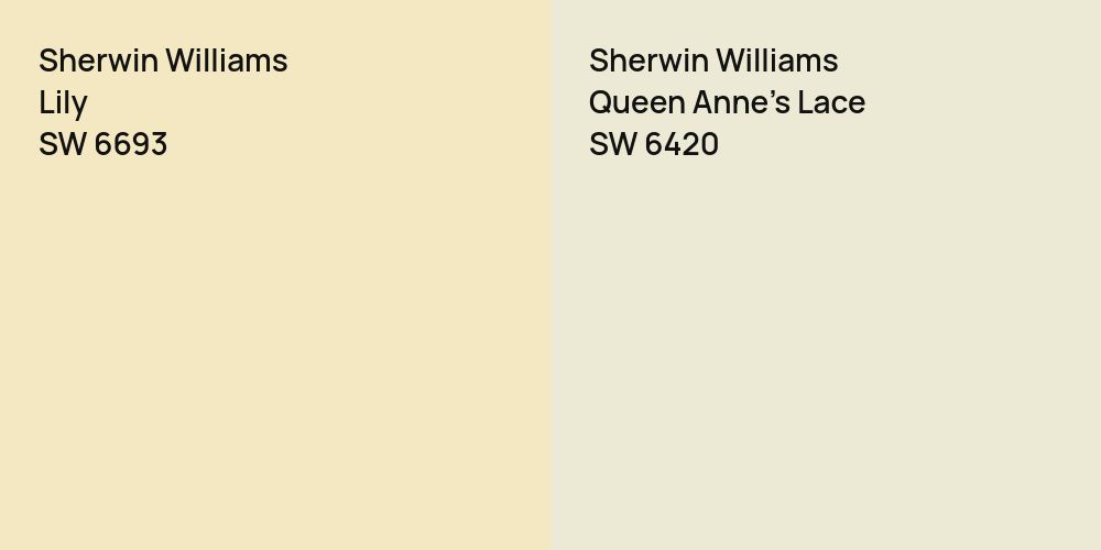 Sherwin Williams Lily vs. Sherwin Williams Queen Anne's Lace