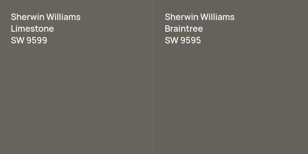 Sherwin Williams Limestone vs. Sherwin Williams Braintree