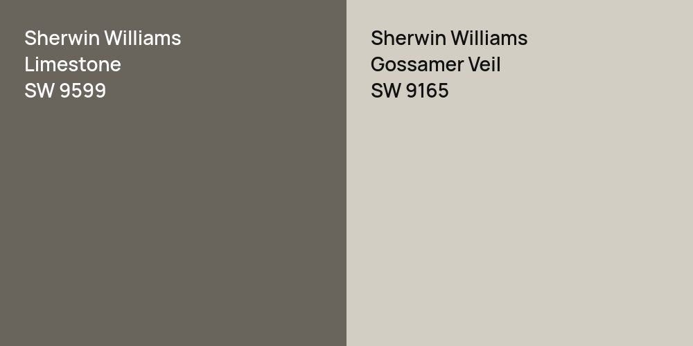 Sherwin Williams Limestone vs. Sherwin Williams Gossamer Veil