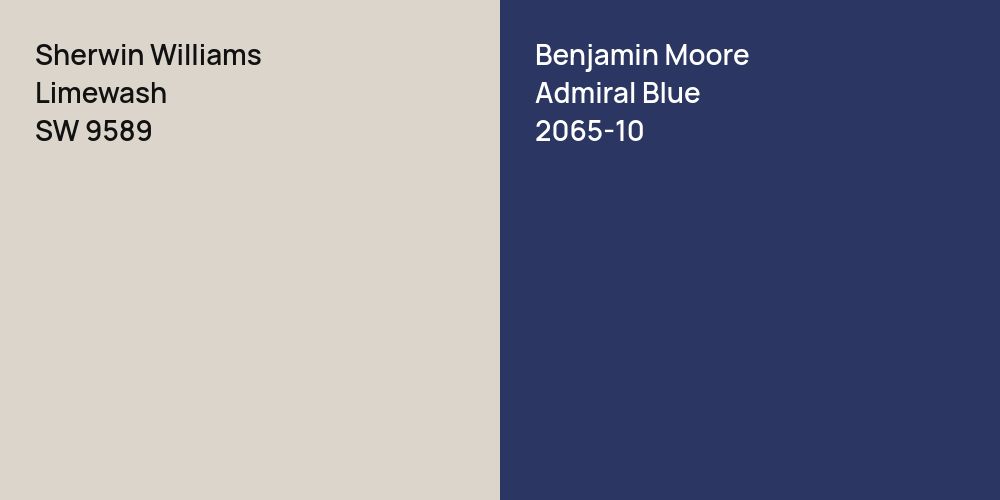 Sherwin Williams Limewash vs. Benjamin Moore Admiral Blue