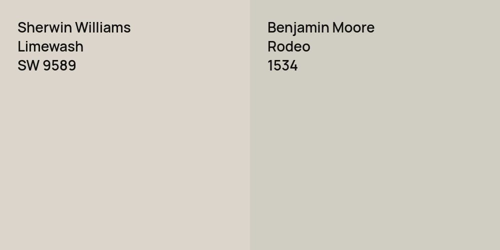 Sherwin Williams Limewash vs. Benjamin Moore Rodeo