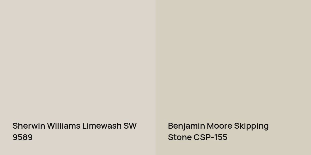 Sherwin Williams Limewash vs. Benjamin Moore Skipping Stone