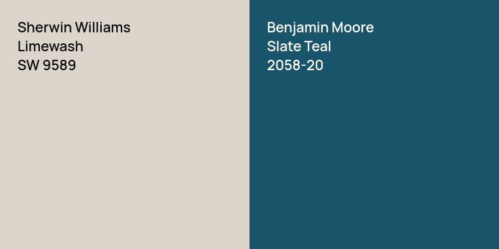 Sherwin Williams Limewash vs. Benjamin Moore Slate Teal