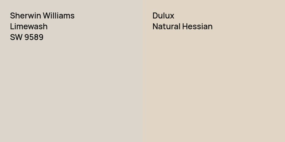 Sherwin Williams Limewash vs. Dulux Natural Hessian