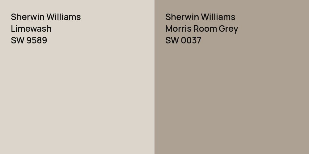 Sherwin Williams Limewash vs. Sherwin Williams Morris Room Grey