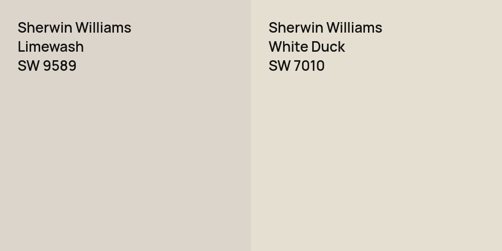 Sherwin Williams Limewash vs. Sherwin Williams White Duck