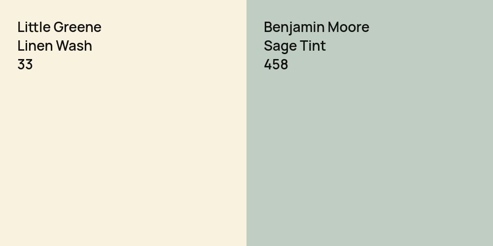 Little Greene Linen Wash vs. Benjamin Moore Sage Tint