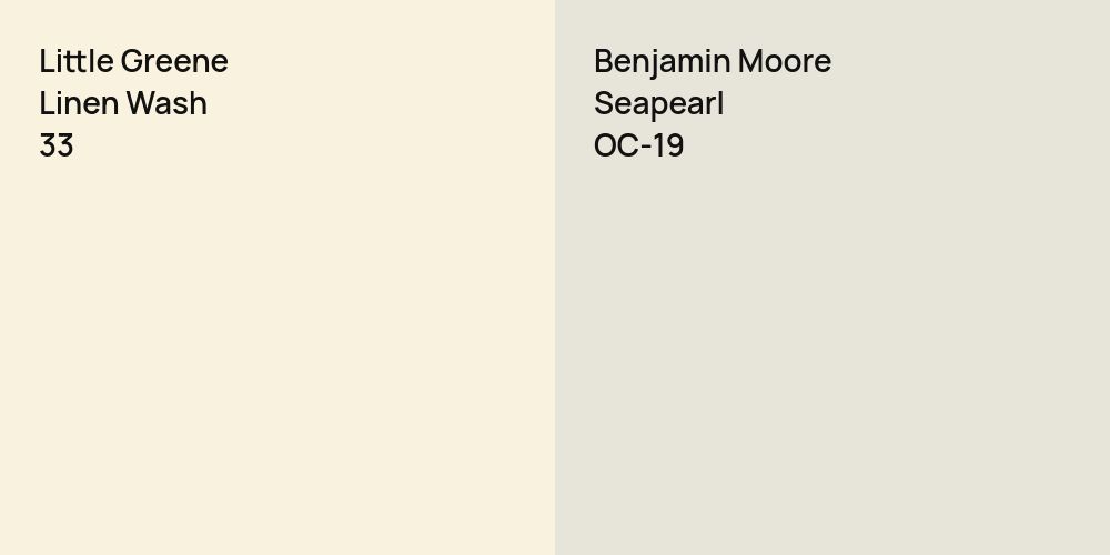 Little Greene Linen Wash vs. Benjamin Moore Seapearl