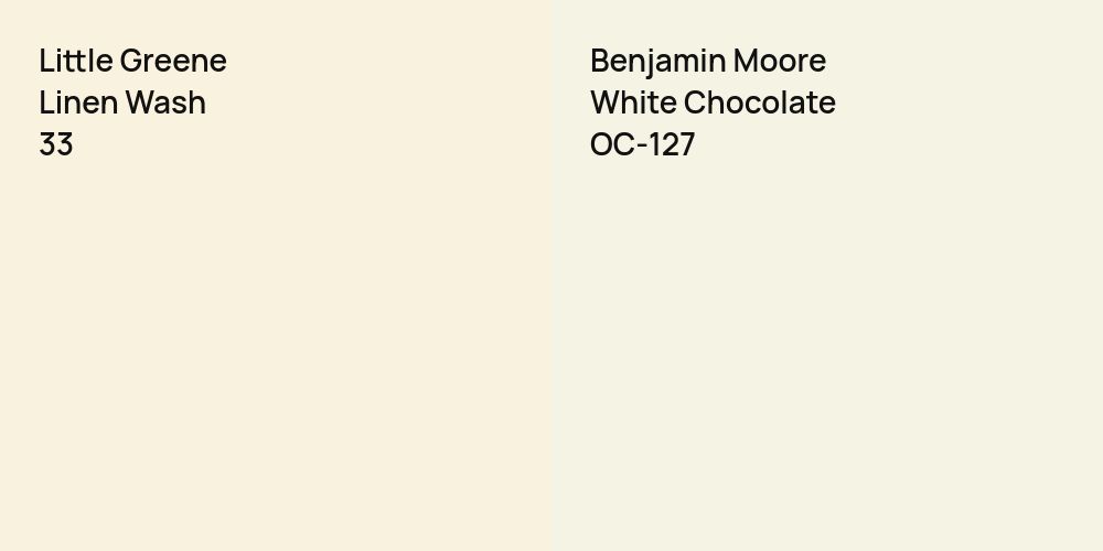 Little Greene Linen Wash vs. Benjamin Moore White Chocolate