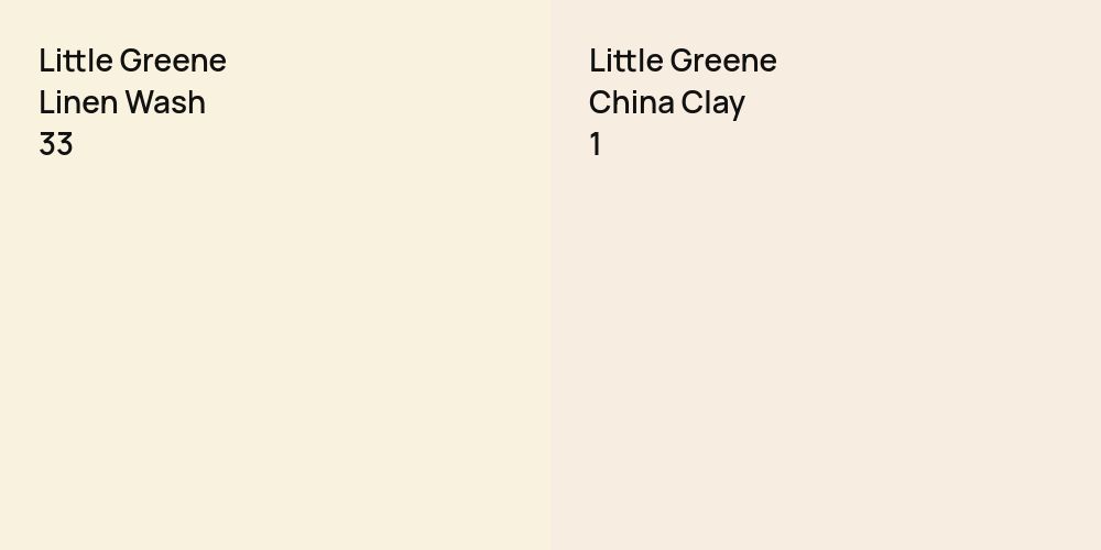 Little Greene Linen Wash vs. Little Greene China Clay 