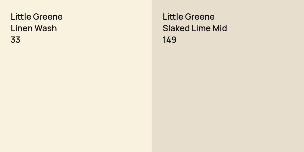 Little Greene Linen Wash vs. Little Greene Slaked Lime Mid