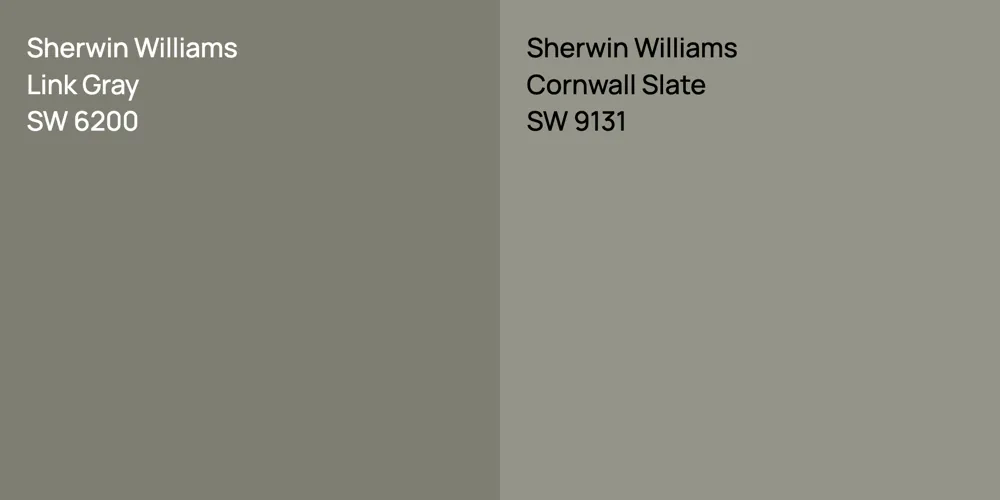 Sherwin Williams Link Gray vs. Sherwin Williams Cornwall Slate