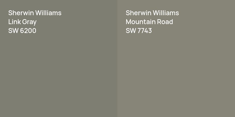 Sherwin Williams Link Gray vs. Sherwin Williams Mountain Road