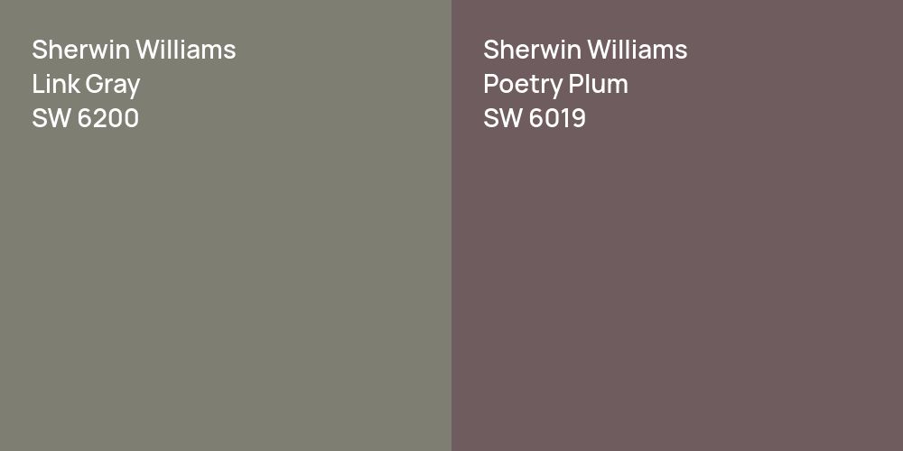 Sherwin Williams Link Gray vs. Sherwin Williams Poetry Plum