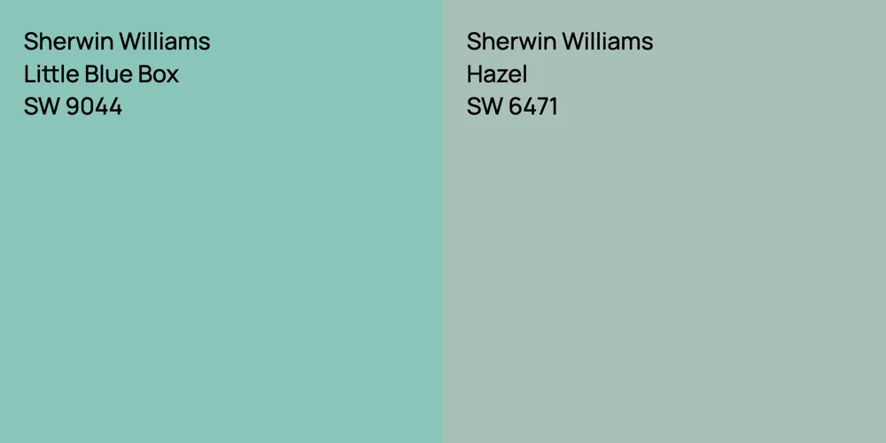 Sherwin Williams Little Blue Box vs. Sherwin Williams Hazel