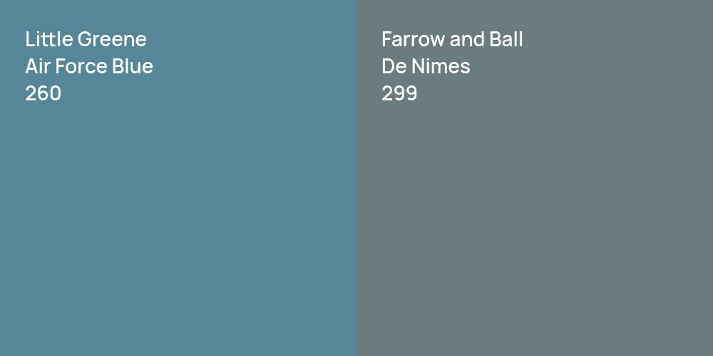 Little Greene Air Force Blue vs. Farrow and Ball De Nimes