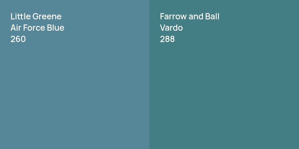 Little Greene Air Force Blue vs. Farrow and Ball Vardo