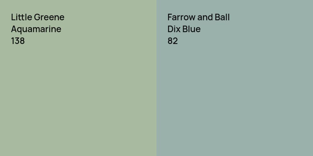 Little Greene Aquamarine vs. Farrow and Ball Dix Blue