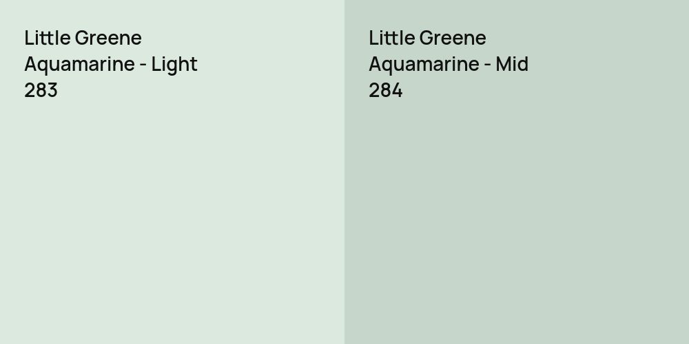 Little Greene Aquamarine - Light vs. Little Greene Aquamarine - Mid