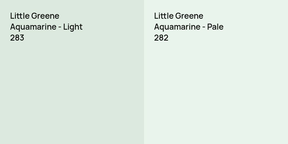 Little Greene Aquamarine - Light vs. Little Greene Aquamarine - Pale