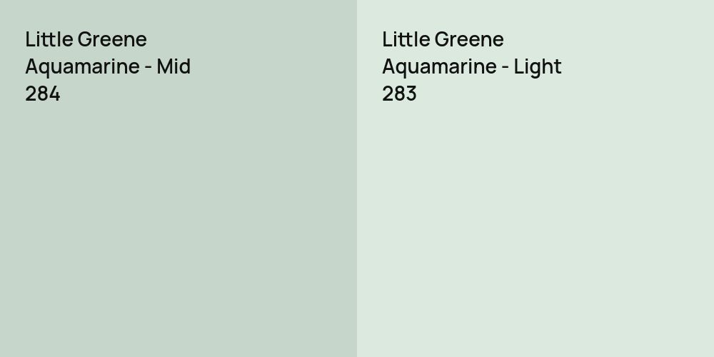 Little Greene Aquamarine - Mid vs. Little Greene Aquamarine - Light