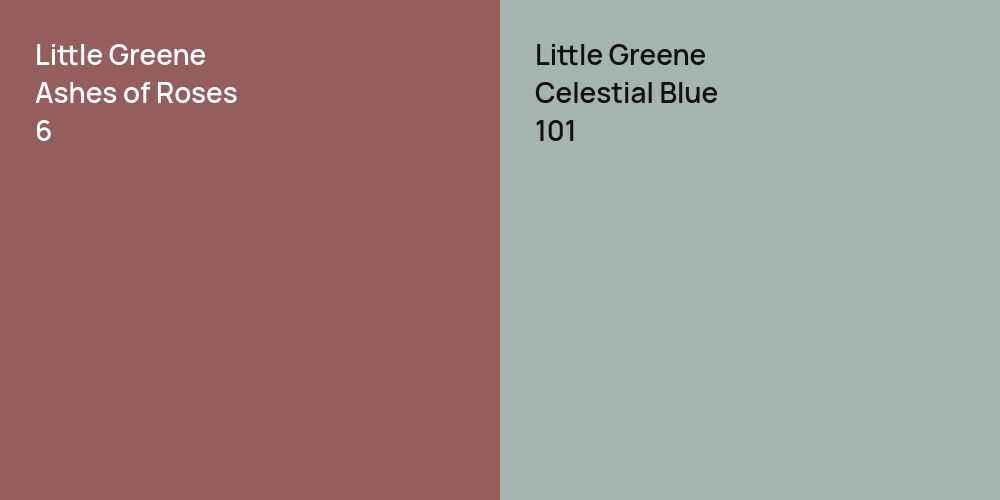 Little Greene Ashes of Roses vs. Little Greene Celestial Blue