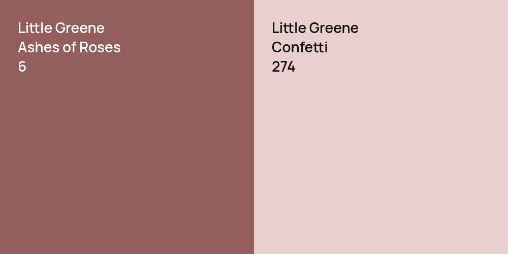 Little Greene Ashes of Roses vs. Little Greene Confetti