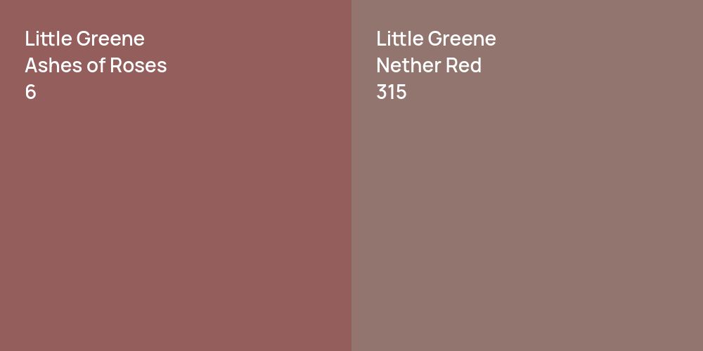 Little Greene Ashes of Roses vs. Little Greene Nether Red