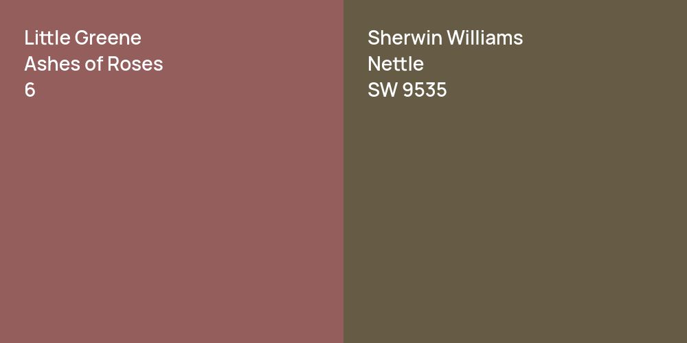 Little Greene Ashes of Roses vs. Sherwin Williams Nettle