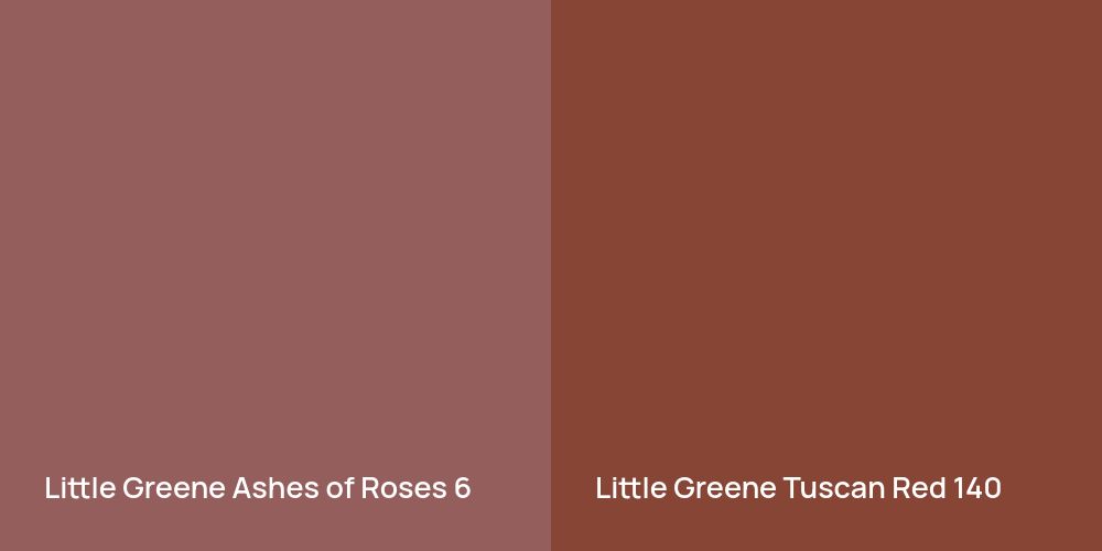 Little Greene Ashes of Roses vs. Little Greene Tuscan Red