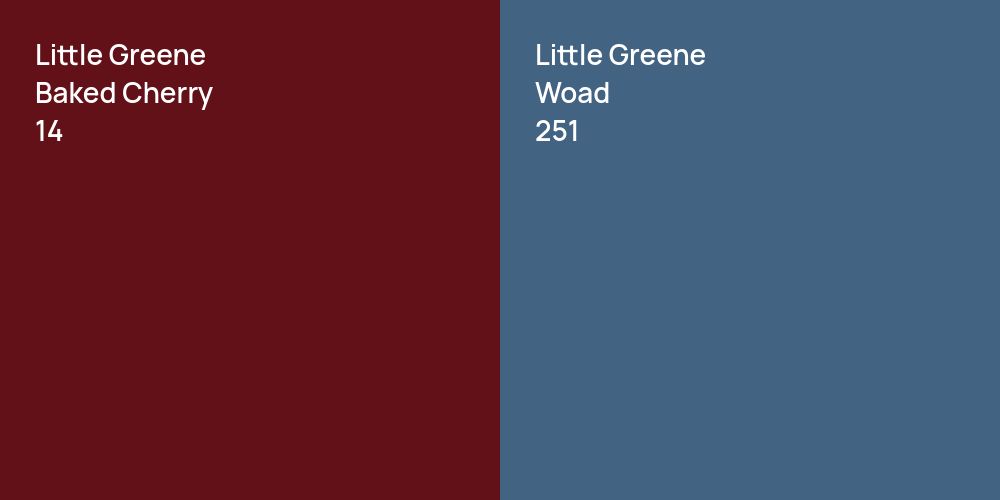 Little Greene Baked Cherry vs. Little Greene Woad