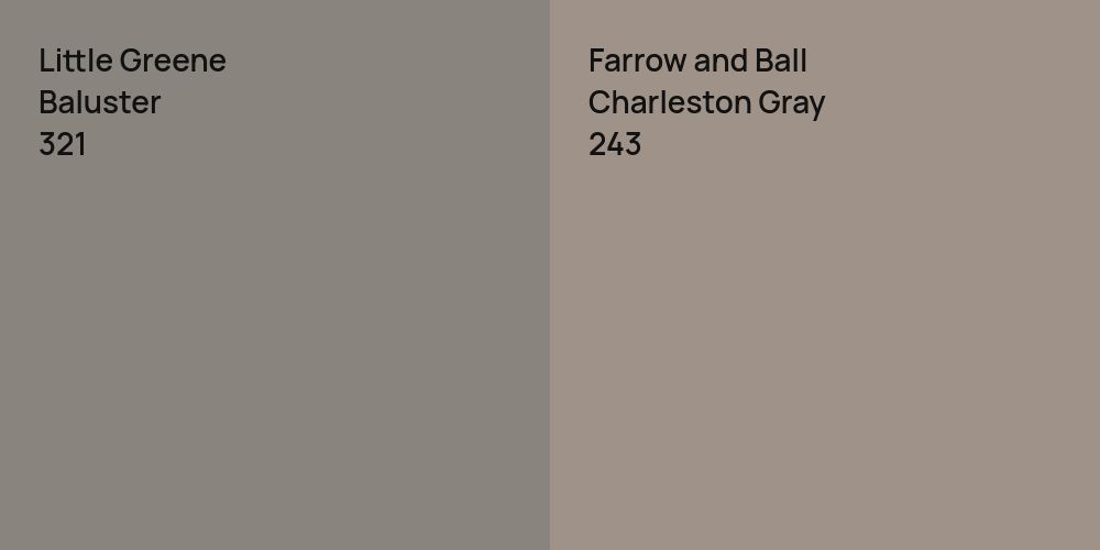 Little Greene Baluster vs. Farrow and Ball Charleston Gray