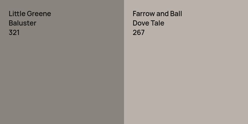 Little Greene Baluster vs. Farrow and Ball Dove Tale