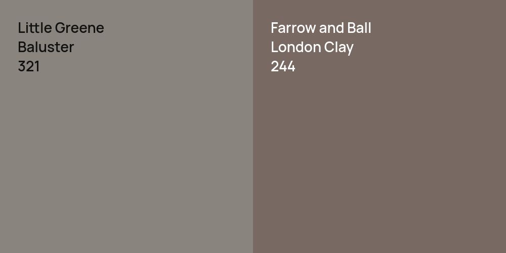 Little Greene Baluster vs. Farrow and Ball London Clay