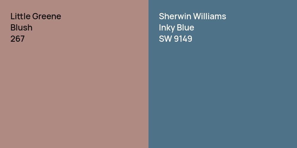 Little Greene Blush vs. Sherwin Williams Inky Blue