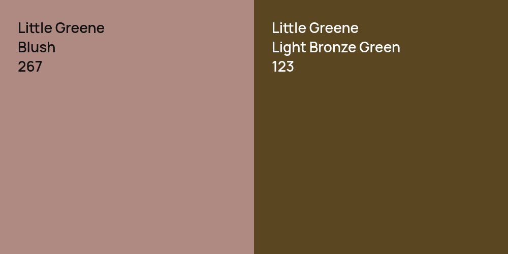 Little Greene Blush vs. Little Greene Light Bronze Green