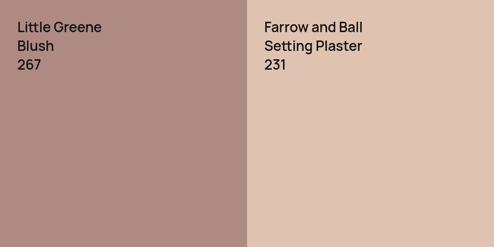 Little Greene Blush vs. Farrow and Ball Setting Plaster