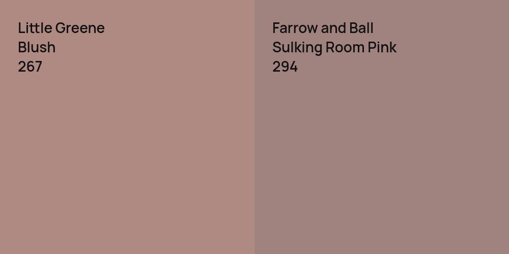 Little Greene Blush vs. Farrow and Ball Sulking Room Pink