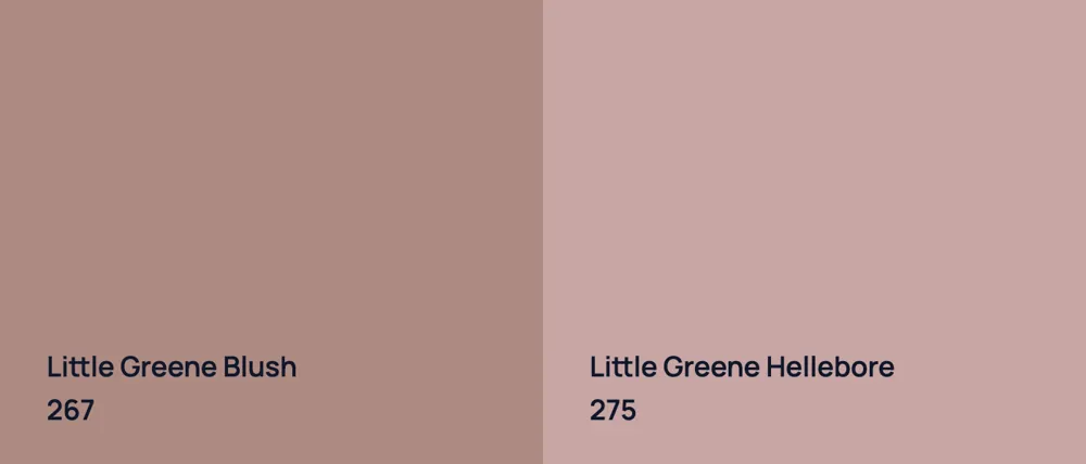 Little Greene Blush 267 vs Little Greene Hellebore 275