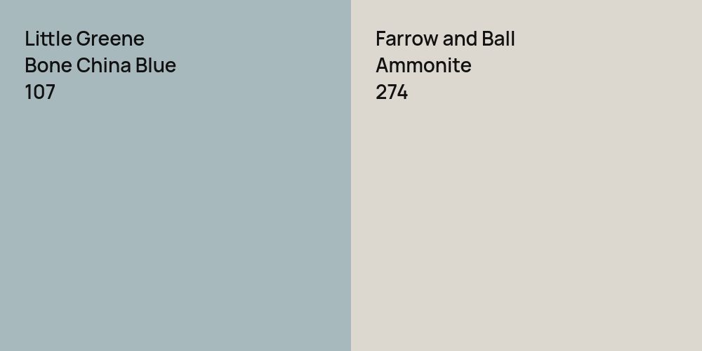 Little Greene Bone China Blue vs. Farrow and Ball Ammonite