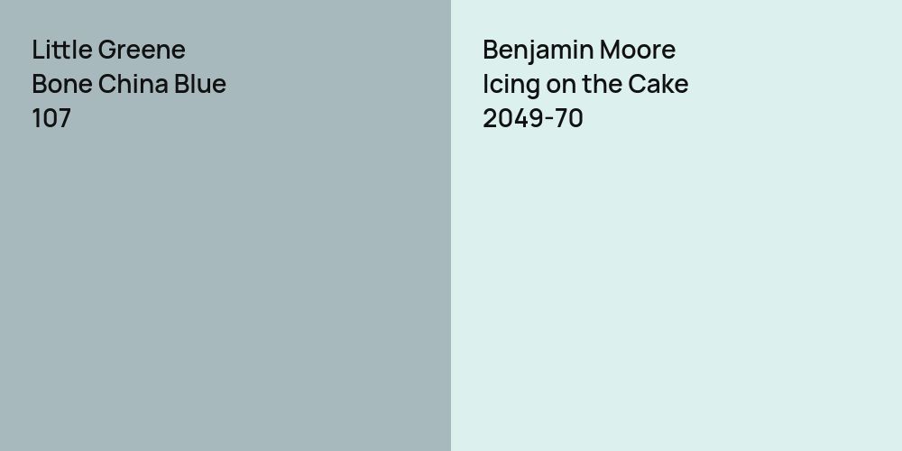 Little Greene Bone China Blue vs. Benjamin Moore Icing on the Cake